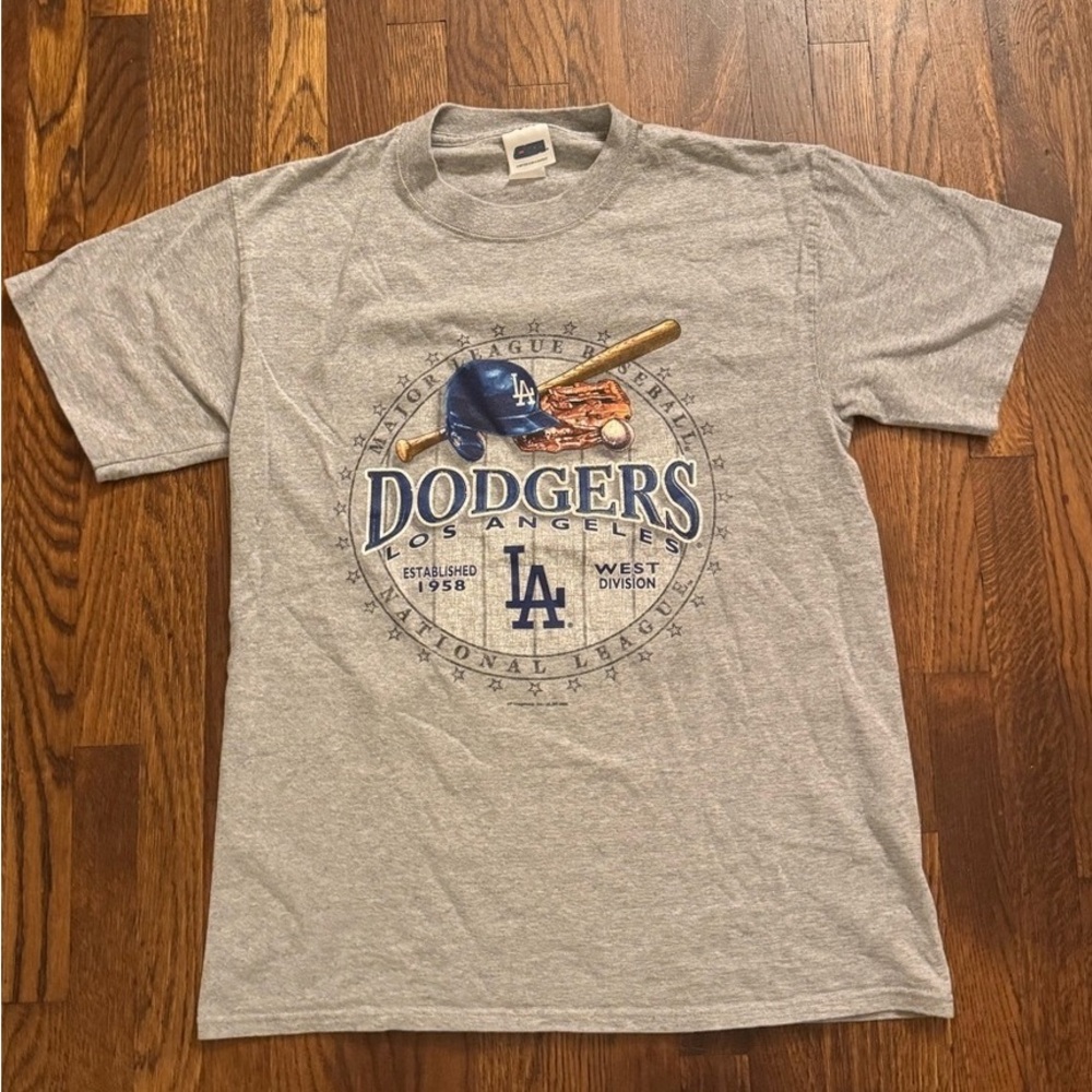 Gray Los Angeles Dodgers Short Sleeve Tee